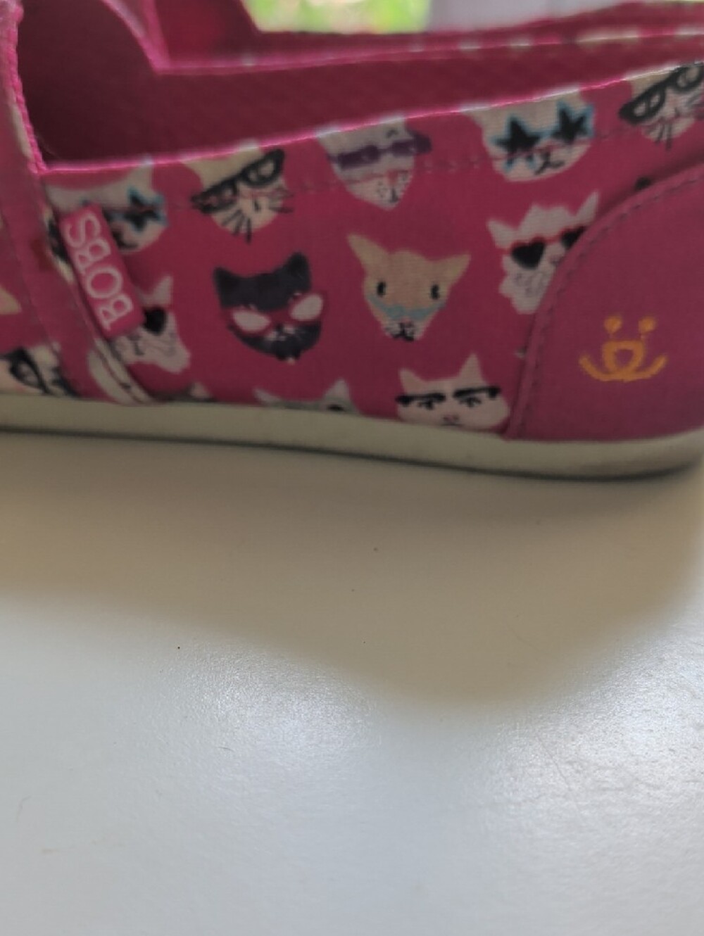 Skechers Bobs Bright Pink Cat Print Slip-Ons - Picture 3 of 7